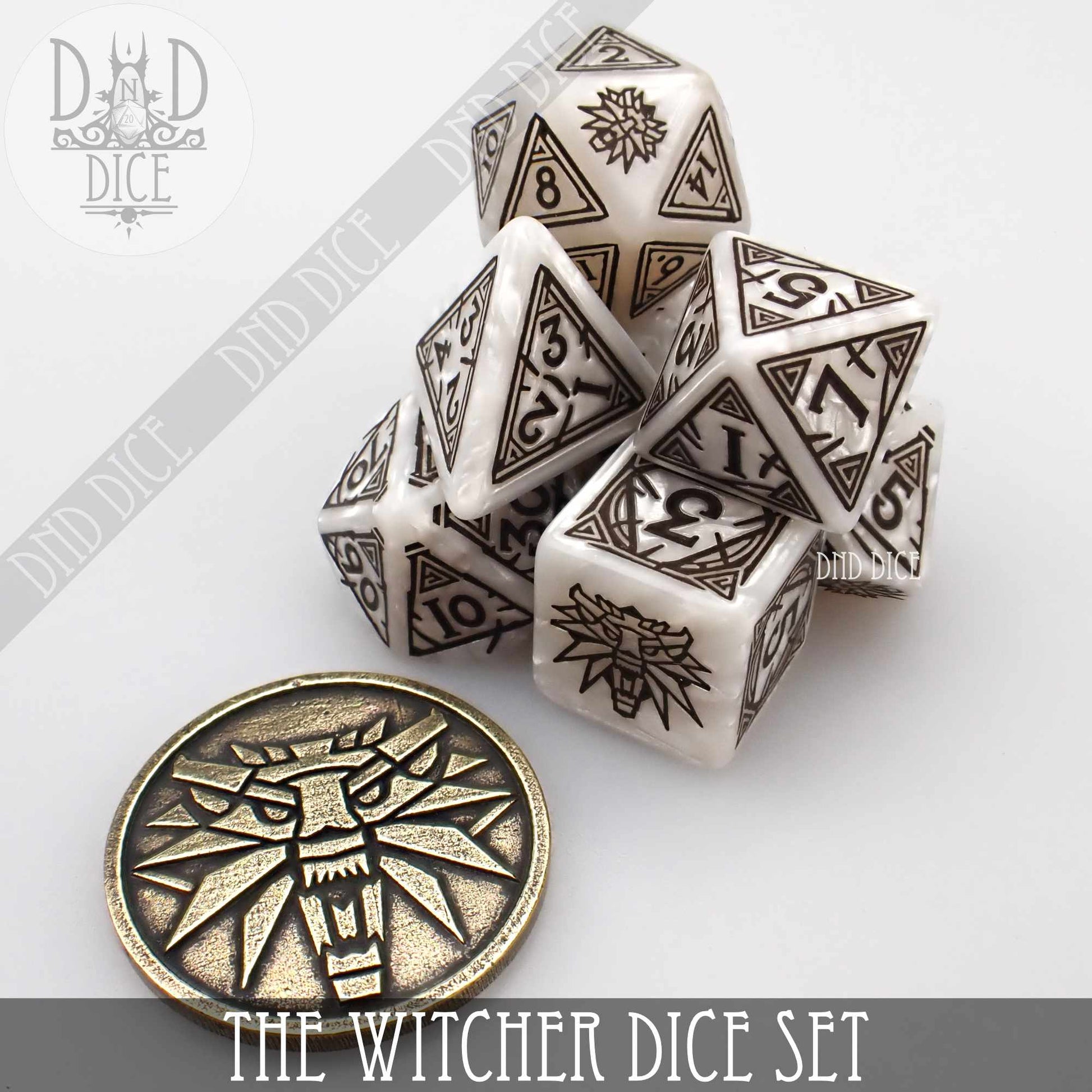 The Witcher Dice Set and Coin - Geralt - Premium Dice Sets & Games from DND DICE - Just $23! Shop now at Game Crave Tournament Store