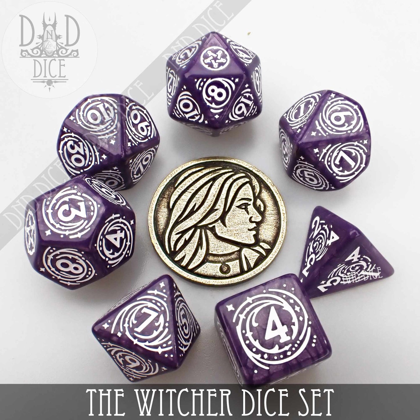 The Witcher Dice Set and Coin - Yennefer - Premium Dice Sets & Games from DND DICE - Just $23! Shop now at Game Crave Tournament Store