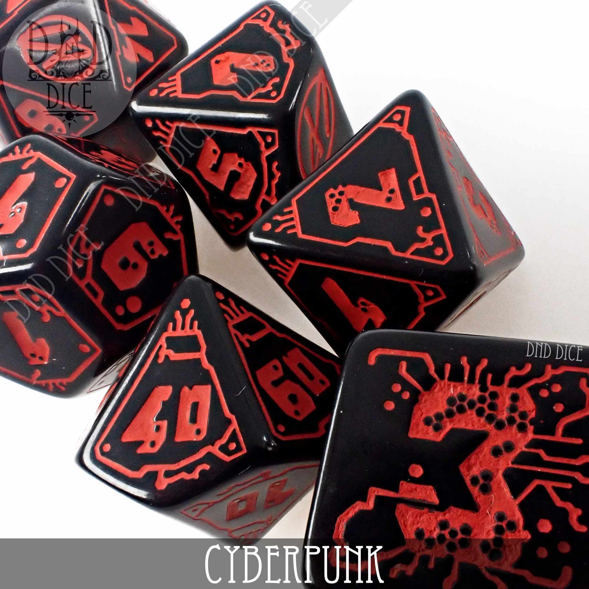 CyberPunk Blood over Chrome Dice Set - Premium Dice Sets & Games from DND DICE - Just $17! Shop now at Game Crave Tournament Store