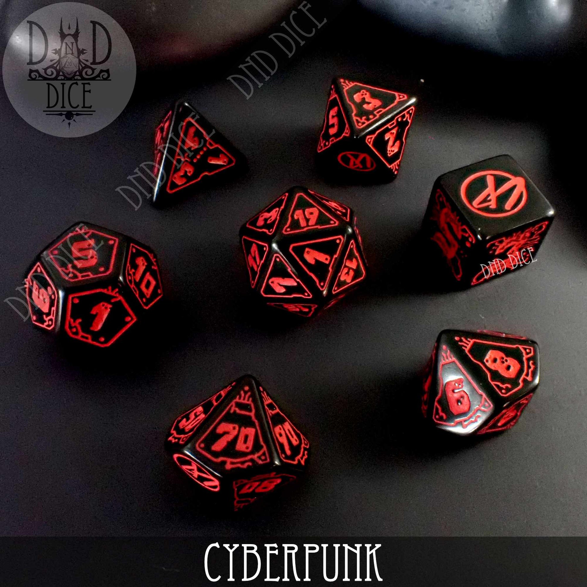 CyberPunk Blood over Chrome Dice Set - Premium Dice Sets & Games from DND DICE - Just $17! Shop now at Game Crave Tournament Store