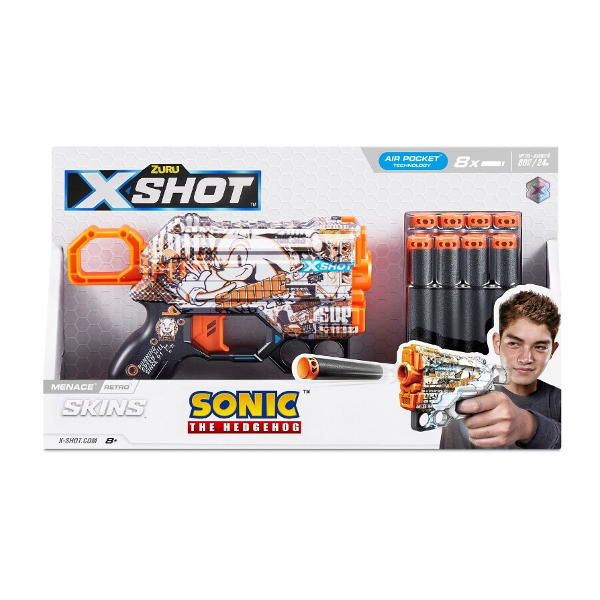 X-Shot Skins Menace Retro - Sonic the Hedgehog Toy Blaster