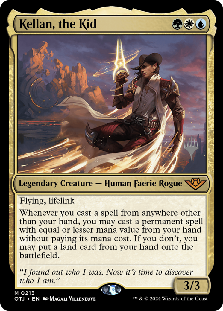 Kellan, the Kid (POTJ-213P) - Outlaws of Thunder Junction Promos Foil - Premium MTG Single from Wizards of the Coast - Just $1.10! Shop now at Game Crave Tournament Store
