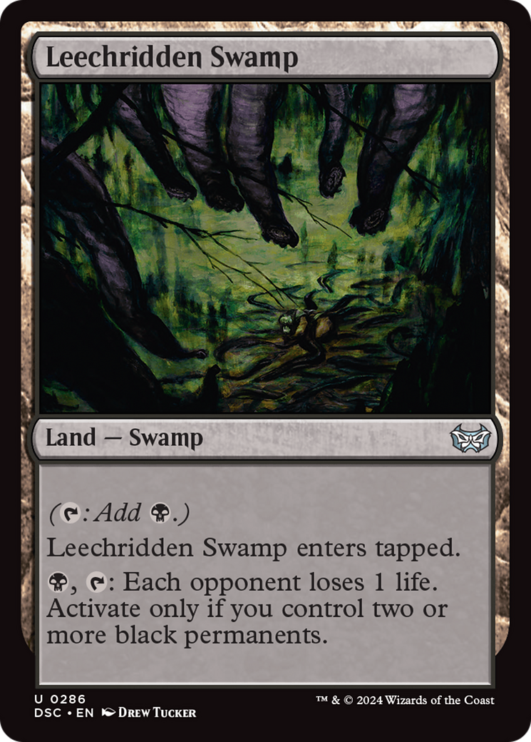 Leechridden Swamp (DSC-286) - Duskmourn: House of Horror Commander - Premium MTG Single from Wizards of the Coast - Just $0.25! Shop now at Game Crave Tournament Store