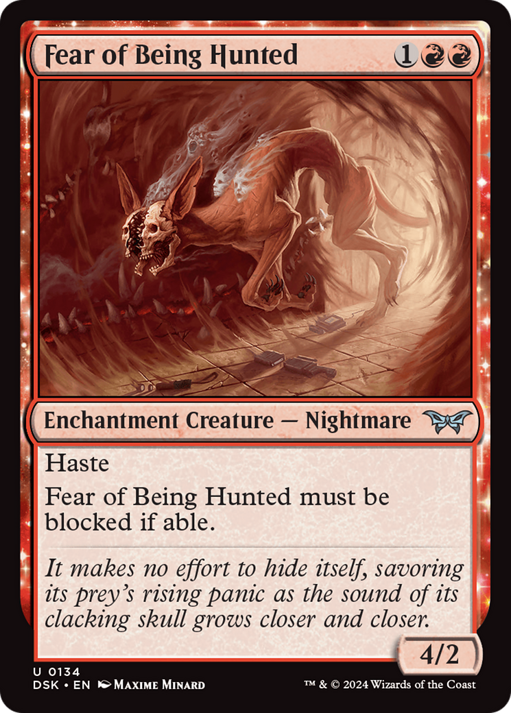 Fear of Being Hunted (DSK-134) - Duskmourn: House of Horror: (nyxtouched) Foil - Premium MTG Single from Wizards of the Coast - Just $0.25! Shop now at Game Crave Tournament Store