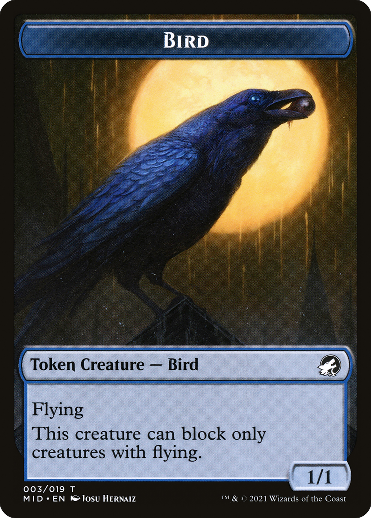 Bird (TMID-003) - Innistrad: Midnight Hunt Tokens (Borderless) Foil - Premium MTG Single from Wizards of the Coast - Just $0! Shop now at Game Crave Tournament Store