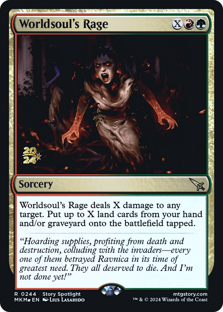 Worldsoul's Rage (PMKM-244S) - Murders at Karlov Manor Promos Foil - Premium MTG Single from Wizards of the Coast - Just $1.31! Shop now at Game Crave Tournament Store