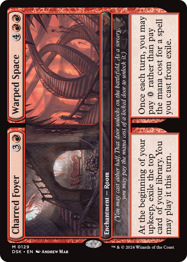 Charred Foyer // Warped Space (DSK-129) - Duskmourn: House of Horror - Premium MTG Single from Wizards of the Coast - Just $1.06! Shop now at Game Crave Tournament Store