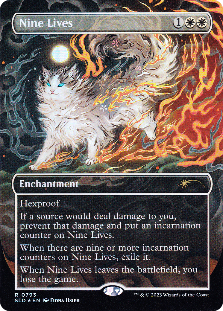 Nine Lives (SLD-793) - Secret Lair Drop (Borderless) Foil - Premium MTG Single from Wizards of the Coast - Just $7.56! Shop now at Game Crave Tournament Store