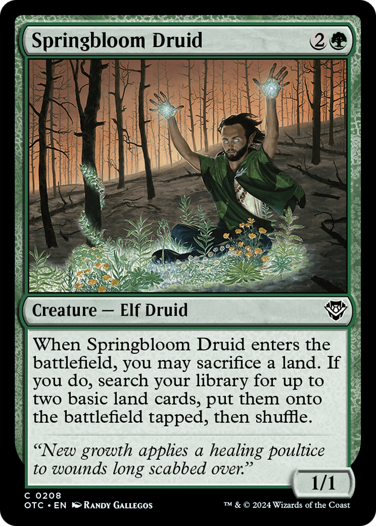 Springbloom Druid (OTC-208) - Outlaws of Thunder Junction Commander - Premium MTG Single from Wizards of the Coast - Just $0.44! Shop now at Game Crave Tournament Store