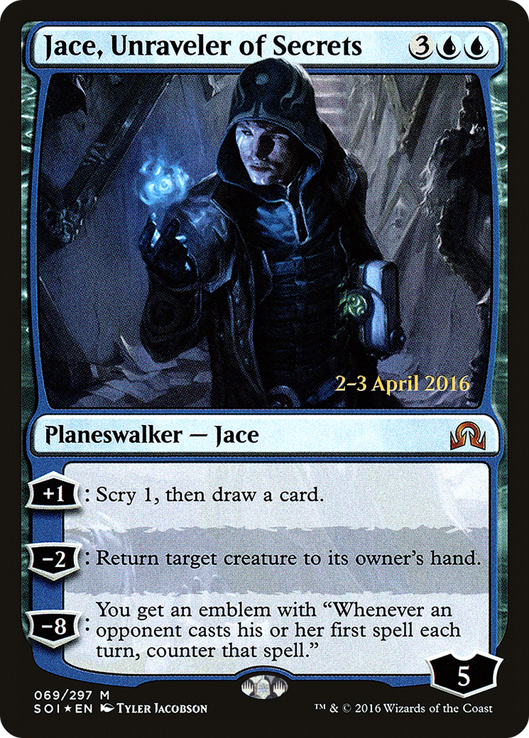 Jace, Unraveler of Secrets (PSOI-69S) - Shadows over Innistrad Promos Foil