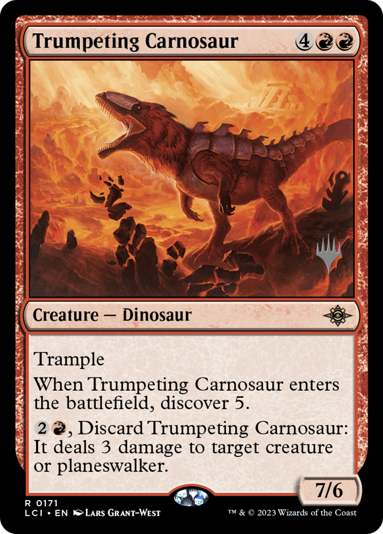 Trumpeting Carnosaur (PLCI-171P) - The Lost Caverns of Ixalan Promos - Premium MTG Single from Wizards of the Coast - Just $0.70! Shop now at Game Crave Tournament Store