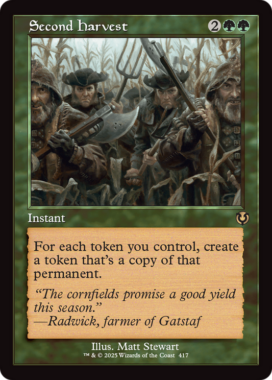 Second Harvest (Retro Frame) (-417) - Innistrad Remastered - Premium MTG Single from Wizards of the Coast - Just $0.82! Shop now at Game Crave Tournament Store