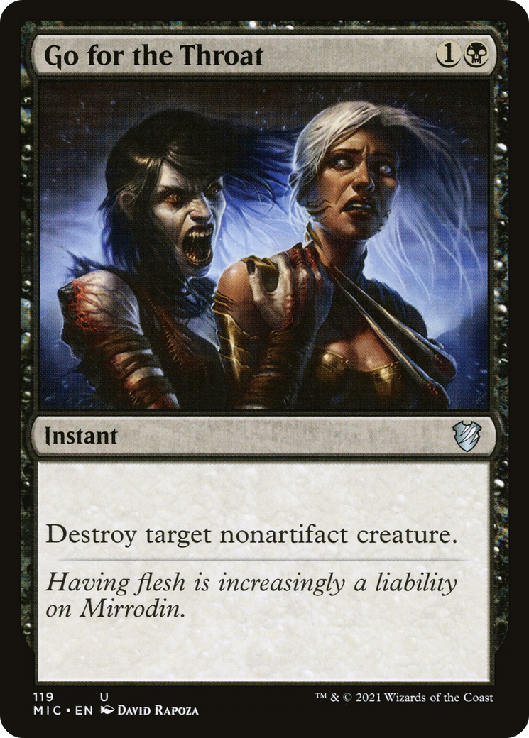 Go for the Throat (MIC-119) - Midnight Hunt Commander - Premium MTG Single from Wizards of the Coast - Just $0.19! Shop now at Game Crave Tournament Store