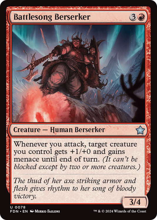 Battlesong Berserker (FDN-078) - Foundations - Premium MTG Single from Wizards of the Coast - Just $0.25! Shop now at Game Crave Tournament Store