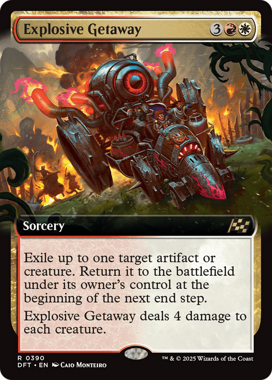 Explosive Getaway (Extended Art) (DFT-390) - Aetherdrift Foil - Premium MTG Single from Wizards of the Coast - Just $0.08! Shop now at Game Crave Tournament Store