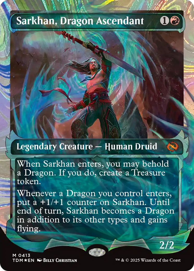 Sarkhan, Dragon Ascendant (TDM-413) - Tarkir: Dragonstorm: (Showcase) (Borderless) Foil - Premium MTG Single from Wizards of the Coast - Just $13.83! Shop now at Game Crave Tournament Store