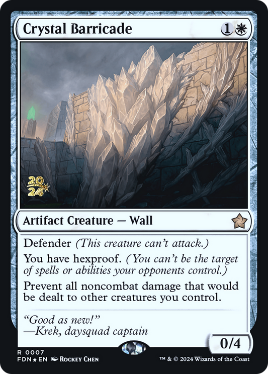 Crystal Barricade (PRE-07S) - Foundations Promos Foil - Premium MTG Single from Wizards of the Coast - Just $1.15! Shop now at Game Crave Tournament Store