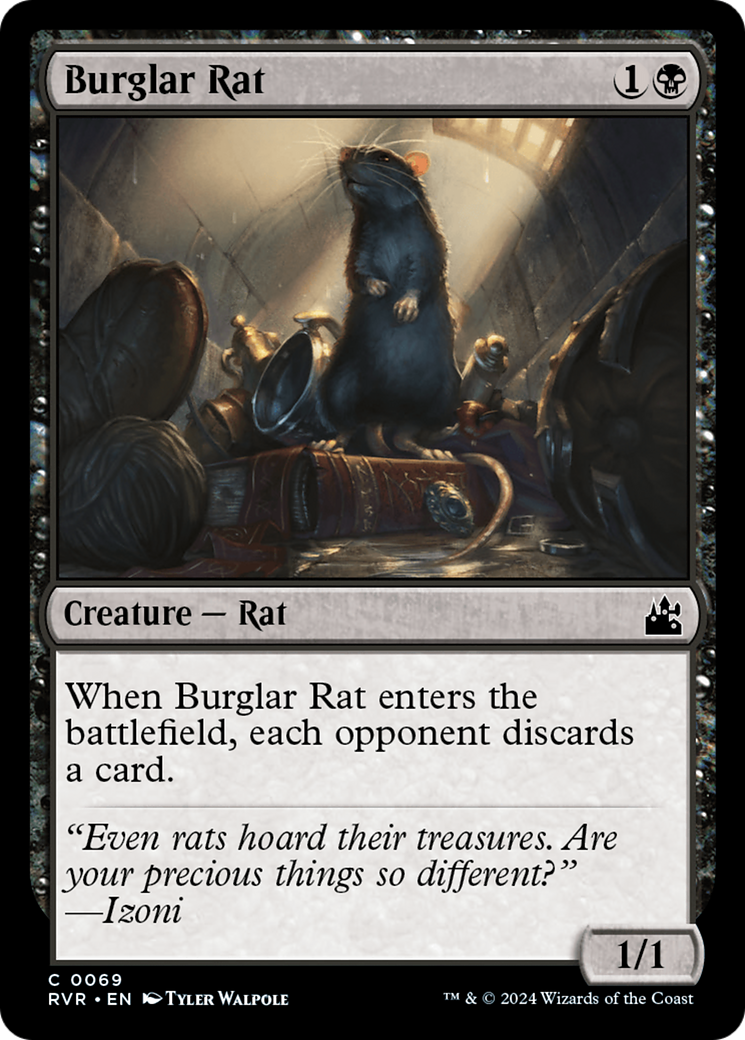 Burglar Rat (RVR-069) - Ravnica Remastered - Premium MTG Single from Wizards of the Coast - Just $0.25! Shop now at Game Crave Tournament Store