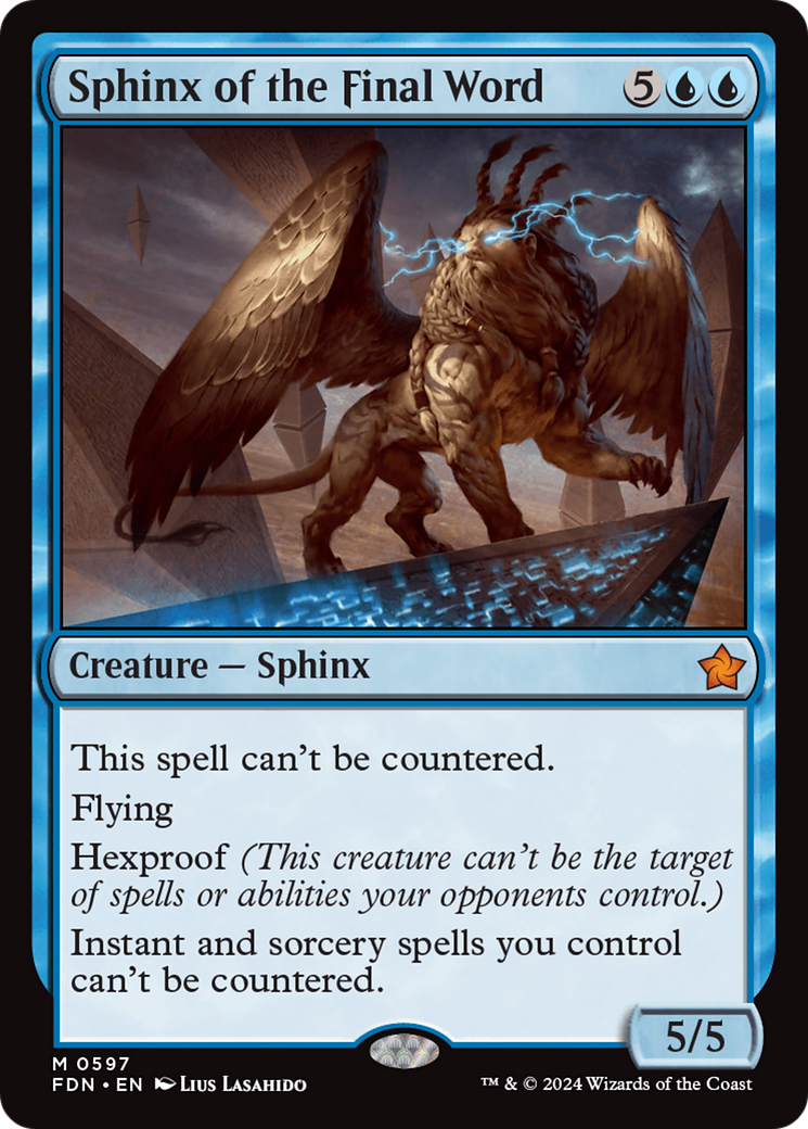 Sphinx of the Final Word (FDN-597) - Foundations - Premium MTG Single from Wizards of the Coast - Just $0.25! Shop now at Game Crave Tournament Store