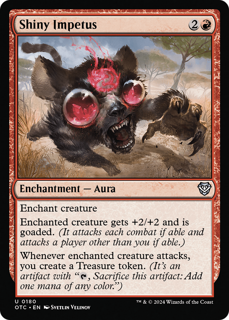 Shiny Impetus (OTC-180) - Outlaws of Thunder Junction Commander - Premium MTG Single from Wizards of the Coast - Just $0.25! Shop now at Game Crave Tournament Store
