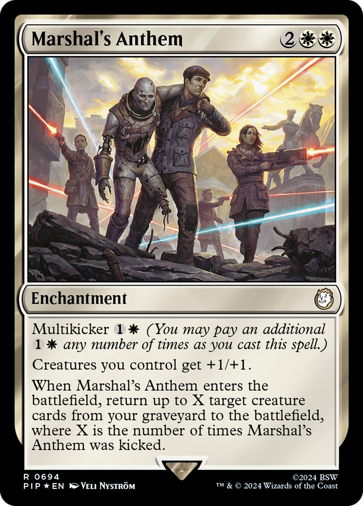 Marshal's Anthem (PIP-694) - Fallout: (Extended Art) - Premium MTG Single from Wizards of the Coast - Just $0.77! Shop now at Game Crave Tournament Store