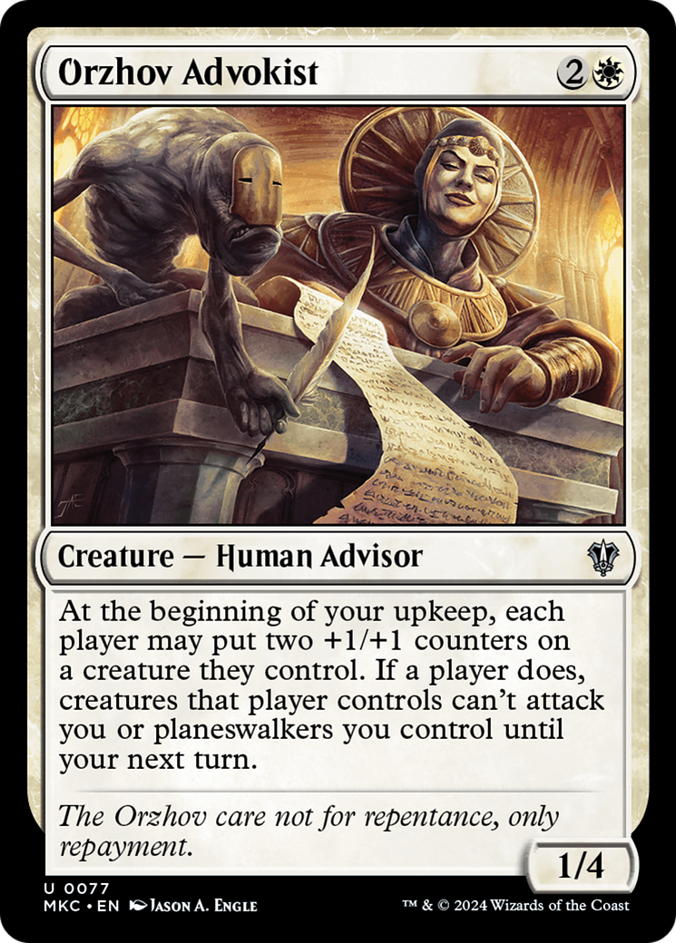 Orzhov Advokist (MKC-077) - Murders at Karlov Manor Commander - Premium MTG Single from Wizards of the Coast - Just $0.25! Shop now at Game Crave Tournament Store