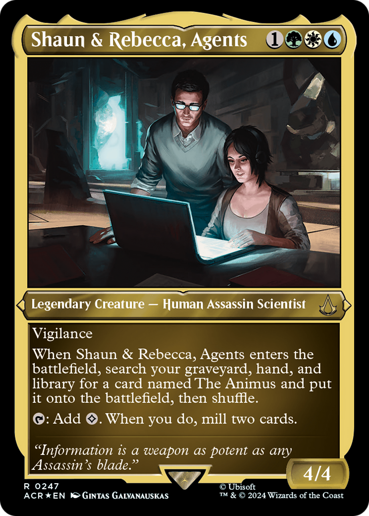 Shaun & Rebecca, Agents (ACR-247) - Assassin's Creed Etched Foil - Premium MTG Single from Wizards of the Coast - Just $0.25! Shop now at Game Crave Tournament Store