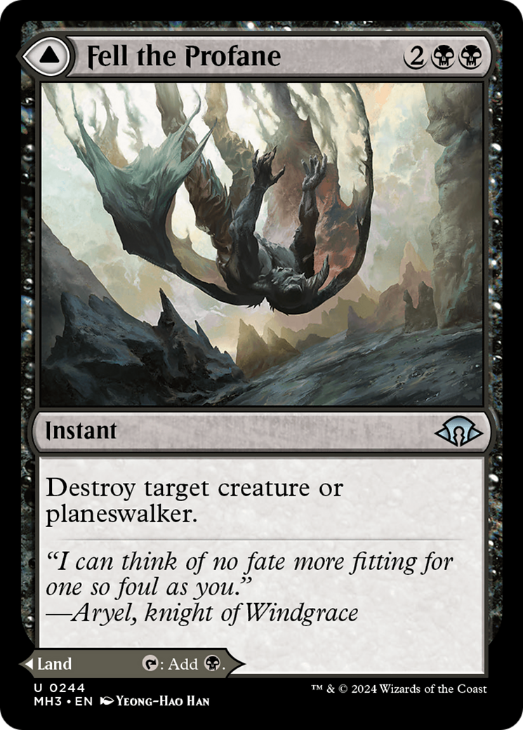 Fell the Profane // Fell Mire (MH3-244) - Modern Horizons 3 Foil - Premium MTG Single from Wizards of the Coast - Just $6.45! Shop now at Game Crave Tournament Store