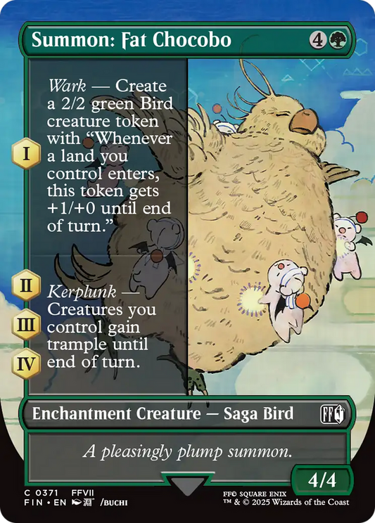 Summon: Fat Chocobo (FIN-371) - FINAL FANTASY: (enchantment) (Borderless) Foil - Premium MTG Single from Wizards of the Coast - Just $0.27! Shop now at Game Crave Tournament Store