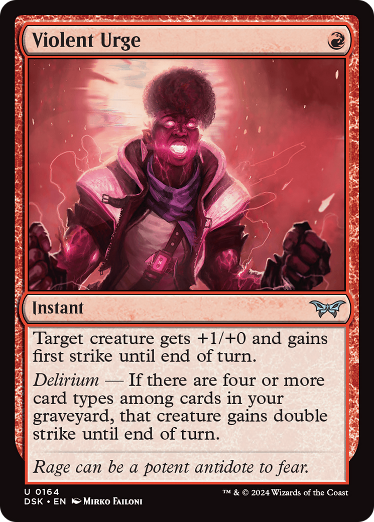 Violent Urge (DSK-164) - Duskmourn: House of Horror Foil - Premium MTG Single from Wizards of the Coast - Just $0.68! Shop now at Game Crave Tournament Store