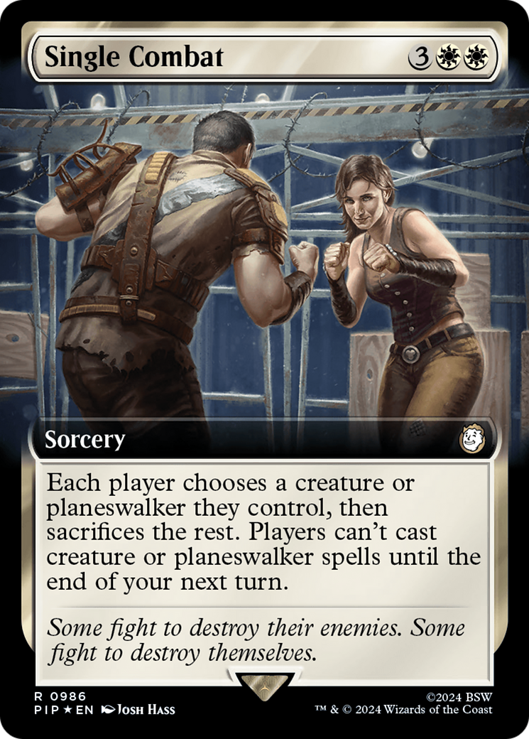 Single Combat (PIP-986) - Fallout: (Extended Art) - Premium MTG Single from Wizards of the Coast - Just $2.35! Shop now at Game Crave Tournament Store