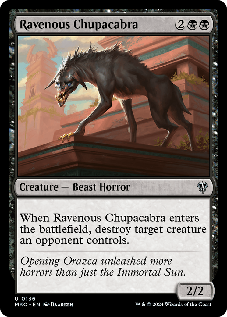 Ravenous Chupacabra (MKC-136) - Murders at Karlov Manor Commander - Premium MTG Single from Wizards of the Coast - Just $0.25! Shop now at Game Crave Tournament Store