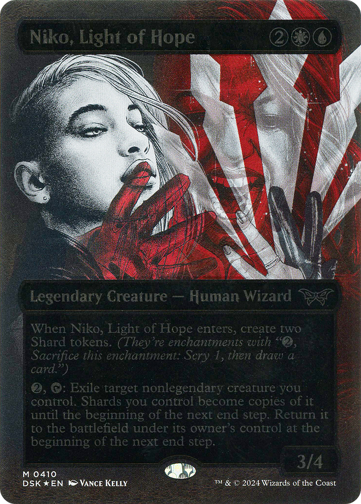 Niko, Light of Hope (DSK-410) - Duskmourn: House of Horror: (Showcase) (Borderless) Foil - Premium MTG Single from Wizards of the Coast - Just $20.27! Shop now at Game Crave Tournament Store