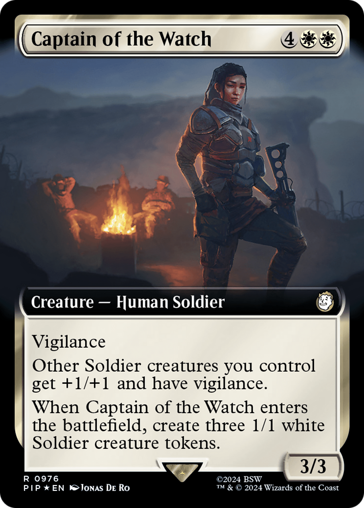 Captain of the Watch (PIP-976) - Fallout: (Extended Art) - Premium MTG Single from Wizards of the Coast - Just $0.57! Shop now at Game Crave Tournament Store