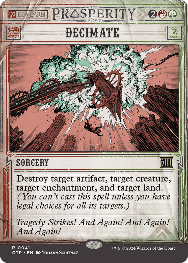 Decimate (OTP-041) - Breaking News: (Showcase) (Borderless) - Premium MTG Single from Wizards of the Coast - Just $0.25! Shop now at Game Crave Tournament Store