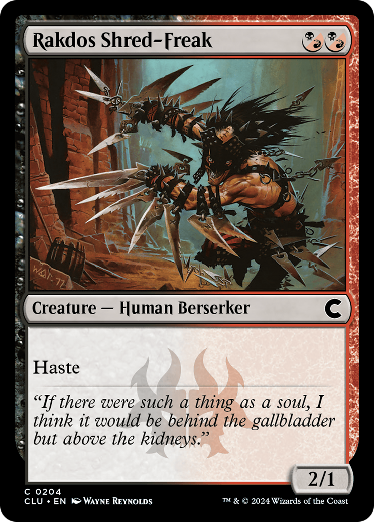 Rakdos Shred-Freak (CLU-204) - Ravnica: Clue Edition - Premium MTG Single from Wizards of the Coast - Just $0.25! Shop now at Game Crave Tournament Store