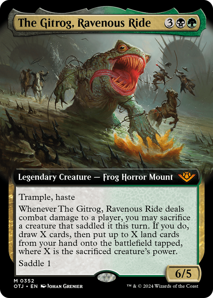 The Gitrog, Ravenous Ride (OTJ-352) - Outlaws of Thunder Junction: (Extended Art) - Premium MTG Single from Wizards of the Coast - Just $3.14! Shop now at Game Crave Tournament Store