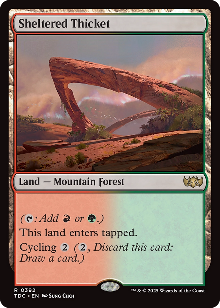 Sheltered Thicket (TDC-392) - Tarkir: Dragonstorm Commander - Premium MTG Single from Wizards of the Coast - Just $0.08! Shop now at Game Crave Tournament Store