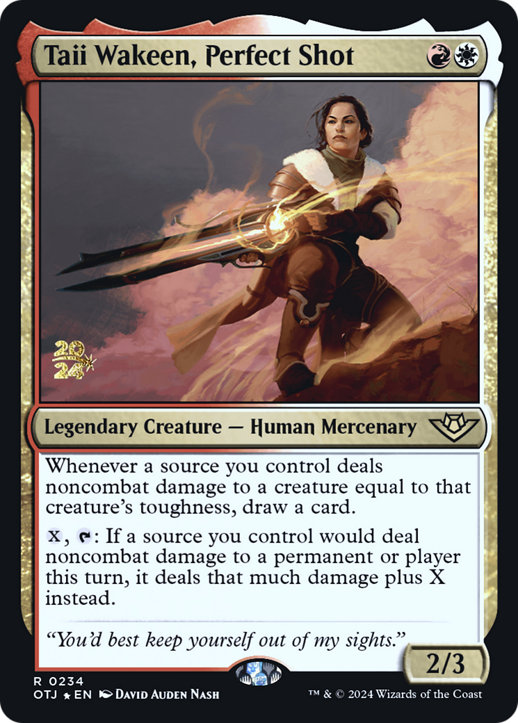 Taii Wakeen, Perfect Shot (POTJ-234S) - Outlaws of Thunder Junction Promos Foil - Premium MTG Single from Wizards of the Coast - Just $0.55! Shop now at Game Crave Tournament Store