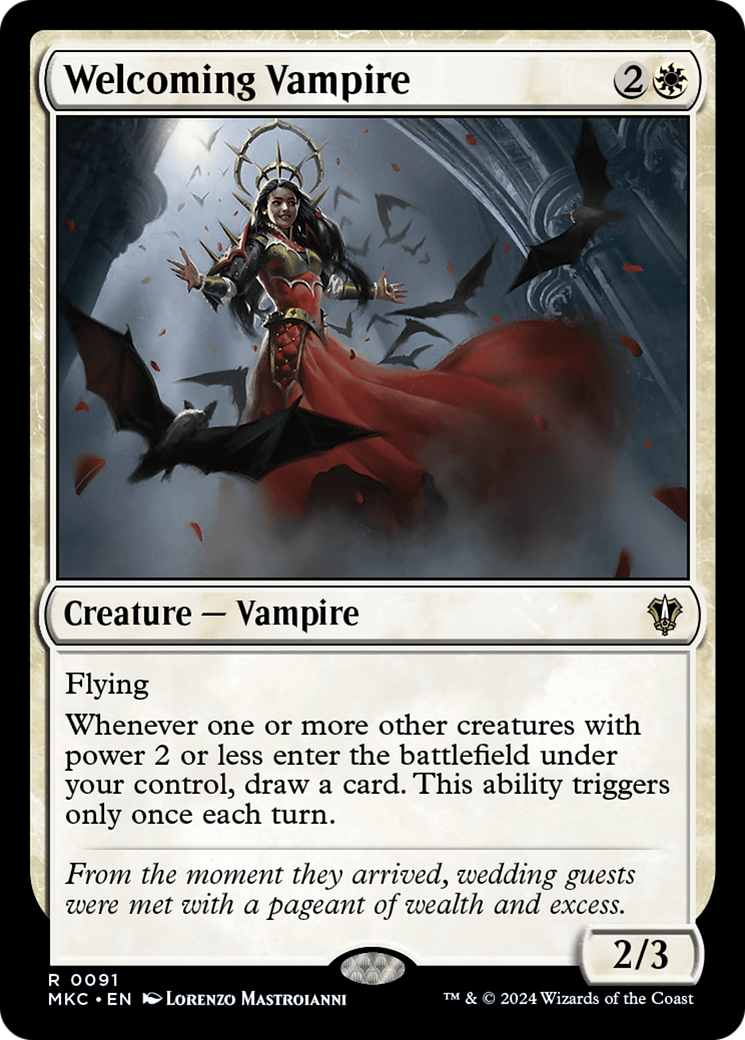 Welcoming Vampire (MKC-091) - Murders at Karlov Manor Commander - Premium MTG Single from Wizards of the Coast - Just $0.50! Shop now at Game Crave Tournament Store