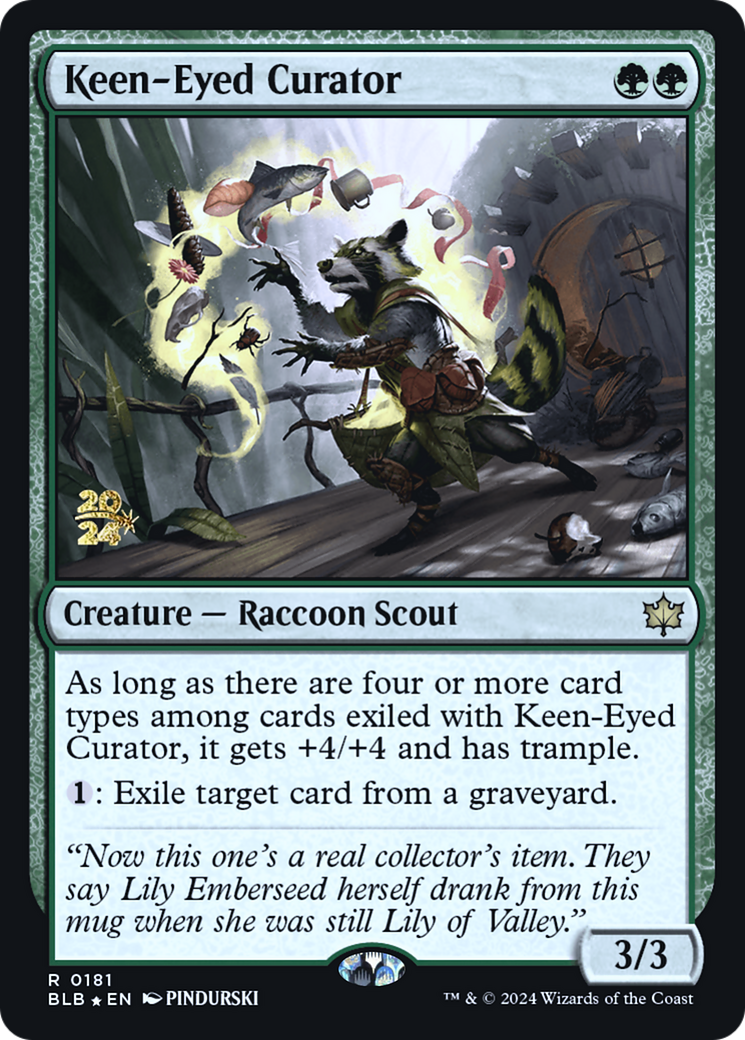 Keen-Eyed Curator (PBLB-181S) - Bloomburrow Promos Foil - Premium MTG Single from Wizards of the Coast - Just $1.40! Shop now at Game Crave Tournament Store