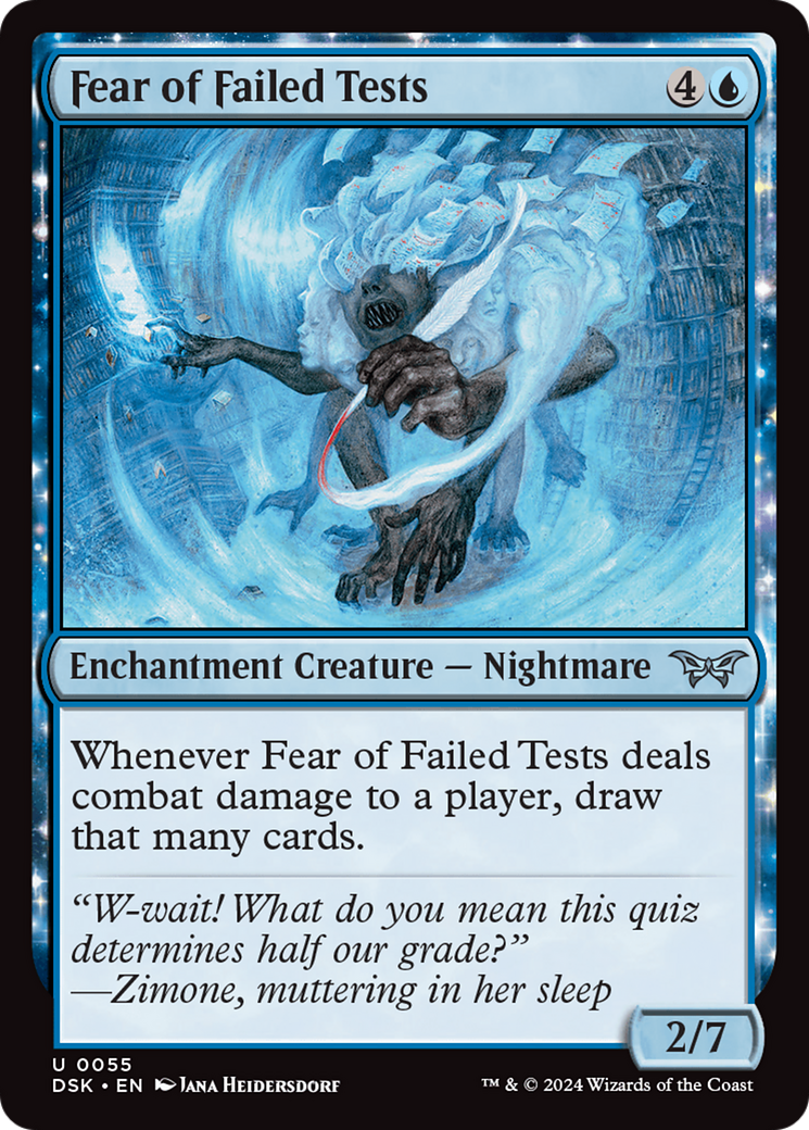 Fear of Failed Tests (DSK-055) - Duskmourn: House of Horror: (nyxtouched) - Premium MTG Single from Wizards of the Coast - Just $0.25! Shop now at Game Crave Tournament Store