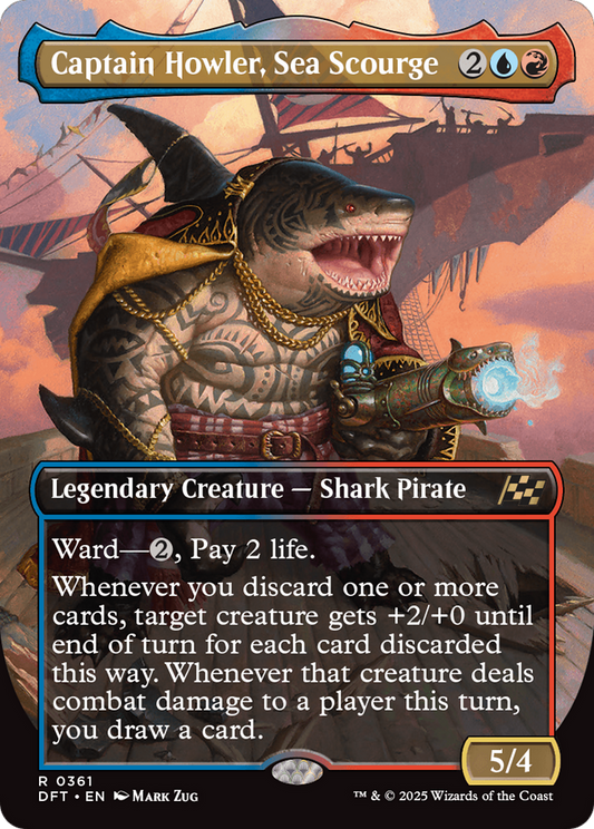 Captain Howler, Sea Scourge (Borderless) (DFT-361) - Aetherdrift - Premium MTG Single from Wizards of the Coast - Just $0.10! Shop now at Game Crave Tournament Store