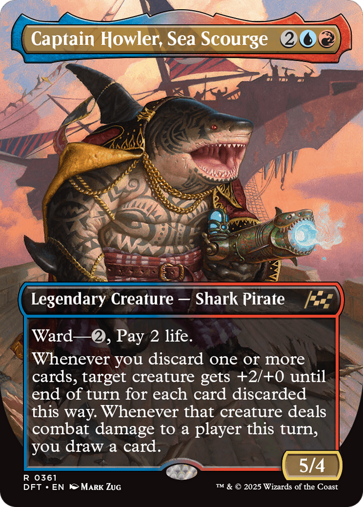 Captain Howler, Sea Scourge (Borderless) (DFT-361) - Aetherdrift Foil - Premium MTG Single from Wizards of the Coast - Just $0.21! Shop now at Game Crave Tournament Store