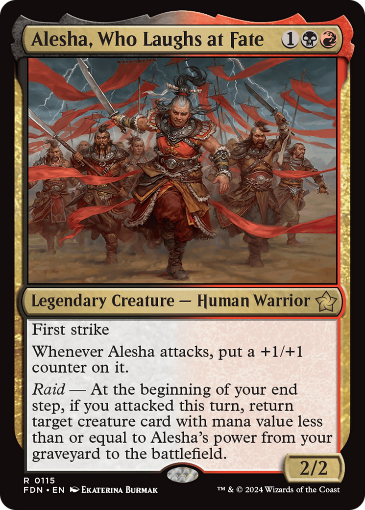 Alesha, Who Laughs at Fate (FDN-115) - Foundations - Premium MTG Single from Wizards of the Coast - Just $0.50! Shop now at Game Crave Tournament Store