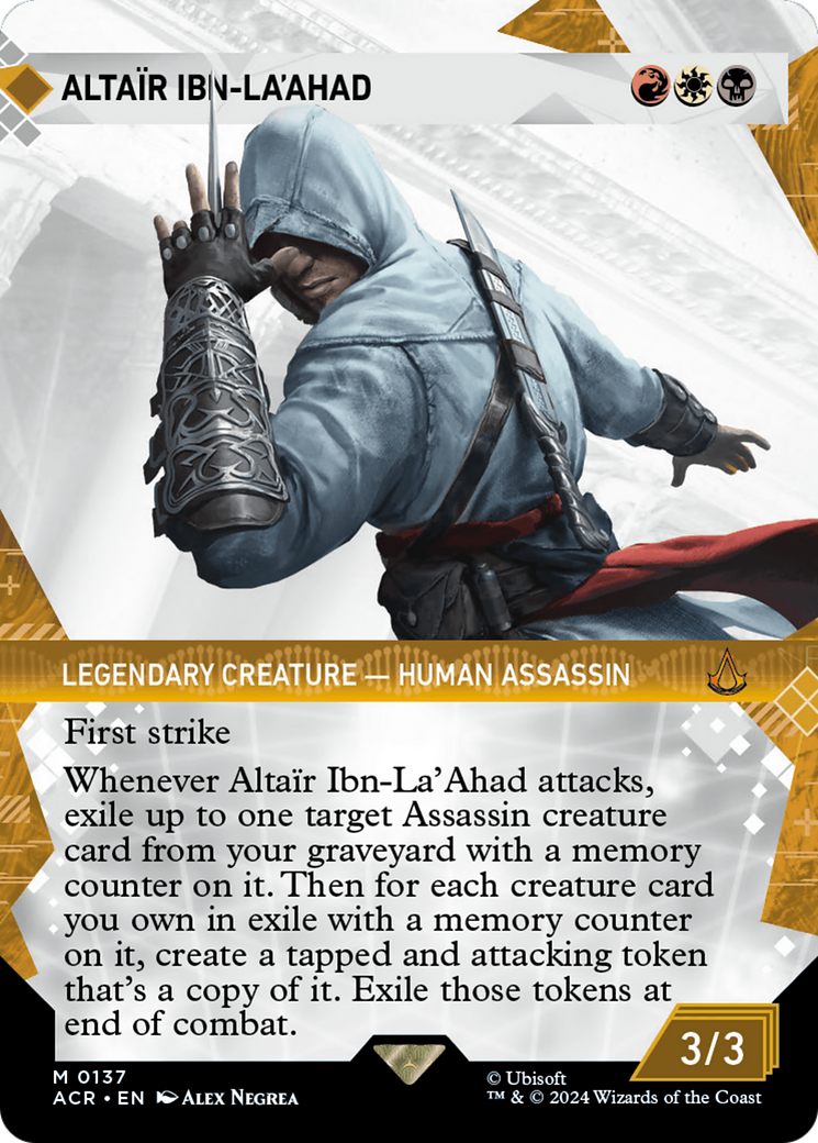 Altaïr Ibn-La'Ahad (ACR-137) - Assassin's Creed: (Showcase) (Borderless) Foil - Premium MTG Single from Wizards of the Coast - Just $9.63! Shop now at Game Crave Tournament Store