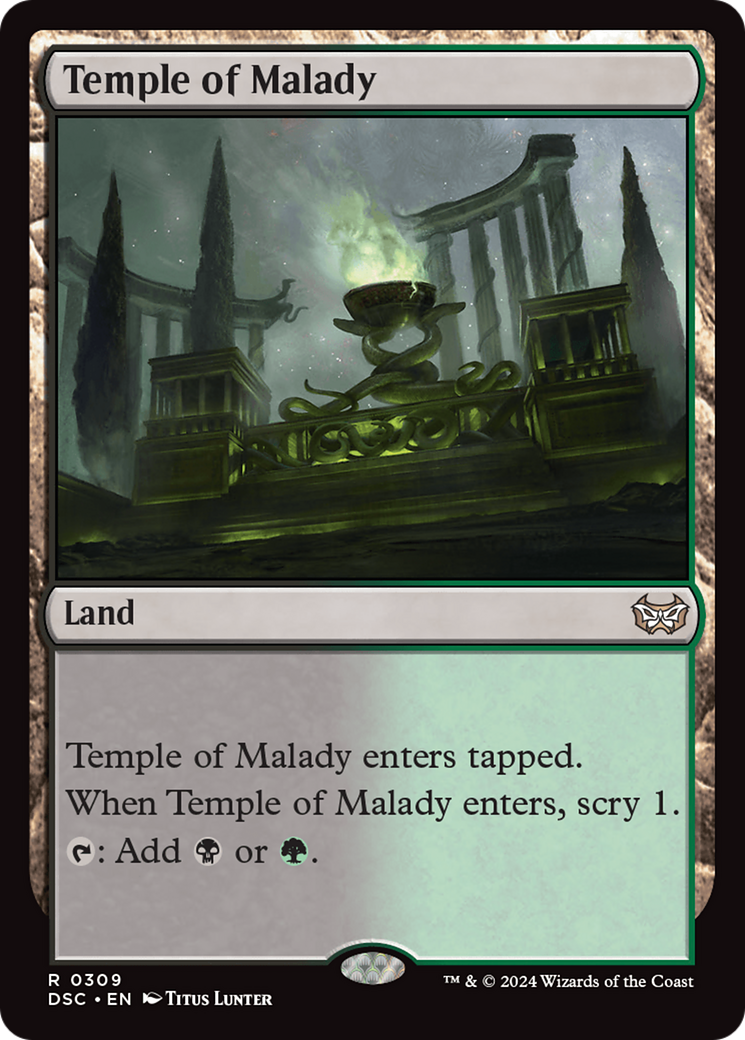 Temple of Malady (DSC-309) - Duskmourn: House of Horror Commander - Premium MTG Single from Wizards of the Coast - Just $0.25! Shop now at Game Crave Tournament Store