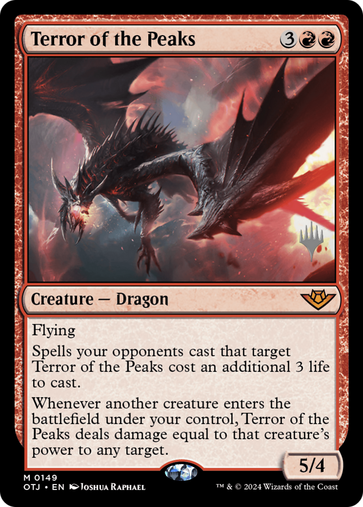 Terror of the Peaks (POTJ-149P) - Outlaws of Thunder Junction Promos - Premium MTG Single from Wizards of the Coast - Just $30.14! Shop now at Game Crave Tournament Store