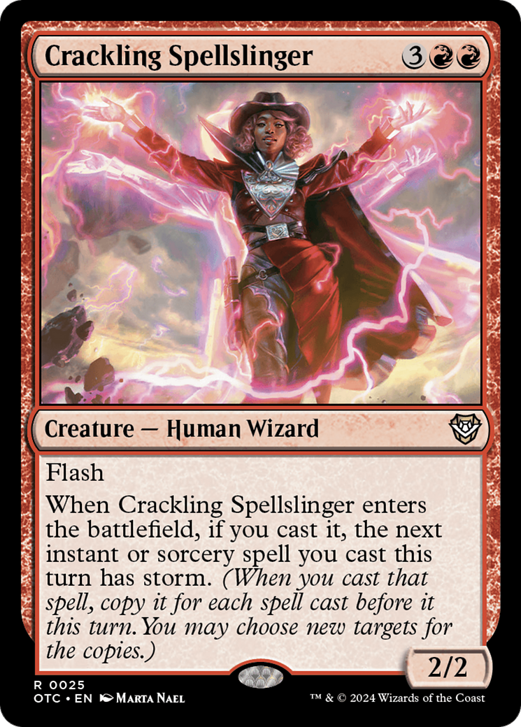 Crackling Spellslinger (OTC-025) - Outlaws of Thunder Junction Commander - Premium MTG Single from Wizards of the Coast - Just $0.26! Shop now at Game Crave Tournament Store