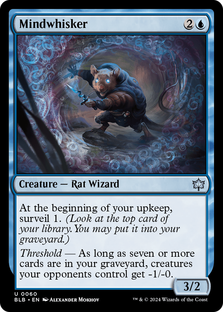 Mindwhisker (BLB-060) - Bloomburrow - Premium MTG Single from Wizards of the Coast - Just $0.25! Shop now at Game Crave Tournament Store